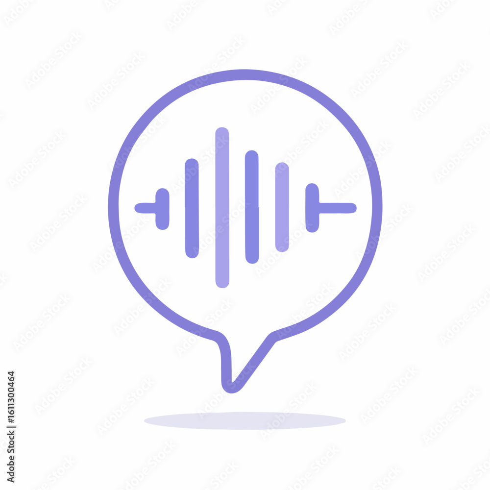 Obraz premium Voice Recognition Speech Bubble Icon