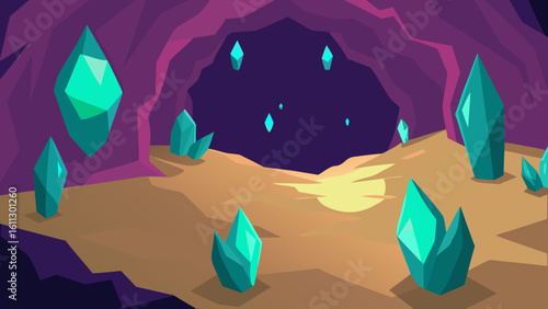 A vector illustration of a man in a cave and a woman in a yoga pose by the ocean at sunset
