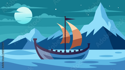 A majestic sailing ship cruises across the ocean waves, a symbol of summer travel and adventure