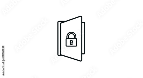 Door with padlock symbol representing security and protection  