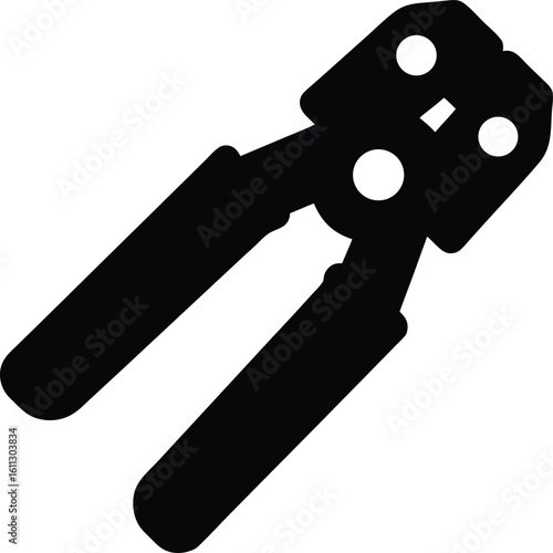 Silhouette of a rebar cutter used in civil engineering Engineering tools silhouette