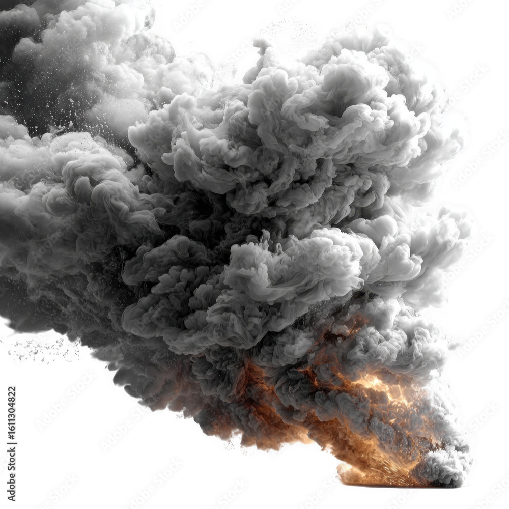 Cloud of smoke puff rising and vanishing, alpha channel white and transparent background Cloud of smoke puff rising and vanishing, alpha channel white and transparent background