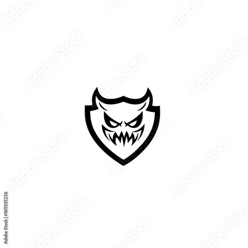 Flat shield and angry face icon representing emotional defense privacy and digital boundaries