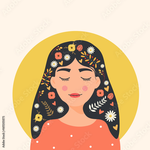 portrait of a girl with flowers