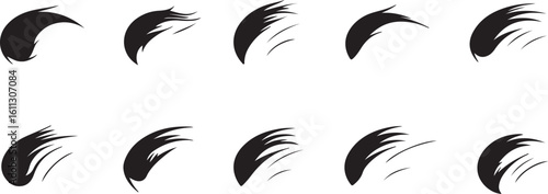 Black Brush Stroke Set Vector Graphic Design Elements Art