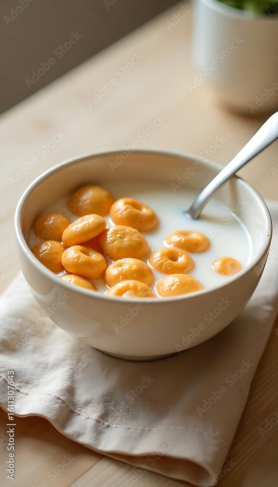 Generative AI: A Wholesome Bowl of Cereal Rings Bathed in Fresh Milk, A Nutritious Breakfast Delight Generative AI: A Wholesome Bowl of Cereal Rings Bathed in Fresh Milk, A Nutritious Breakfast Delight