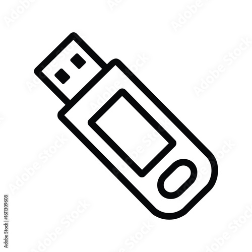 Simple hand drawn icon of a usb flash drive