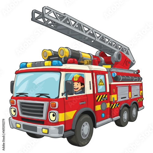 Fire Truck with Firefighter