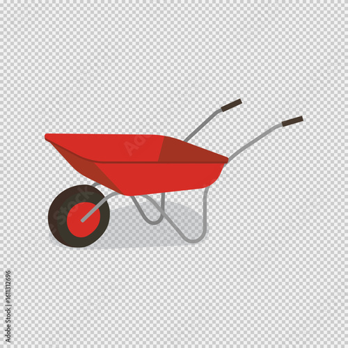 Autumn red garden wheelbarrow