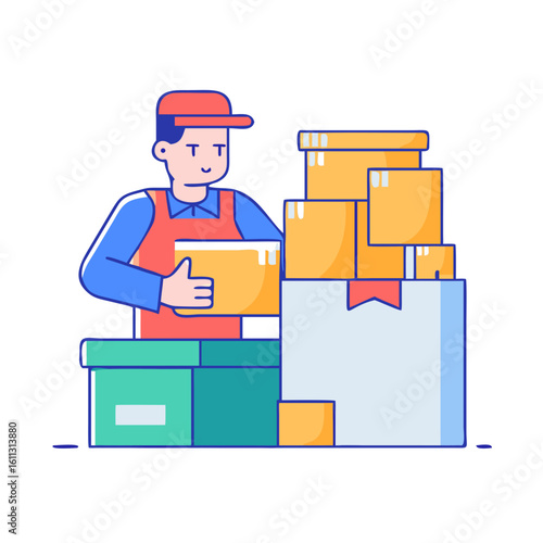 man with a box