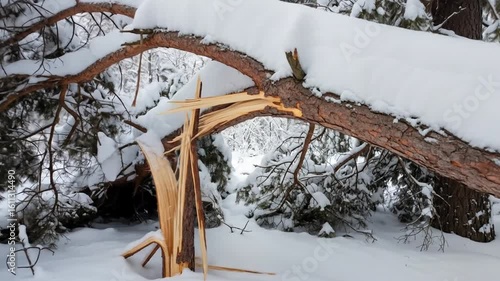 Wallpaper Mural Broken pine tree branches covered in snow, aftermath of a winter storm. Torontodigital.ca