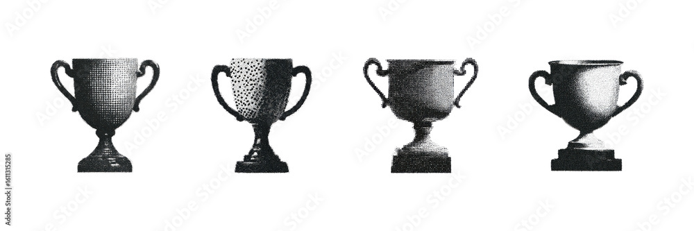 custom made wallpaper toronto digitalVintage Trophy Cup Illustrations Set. Award Symbols In Retro Halftone Collection Illustration Isolated On Transparent Background