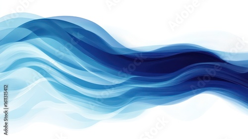 Wallpaper Mural Abstract blue swirls with shades of indigo and cyan, creating a calm, flowing energy. Torontodigital.ca