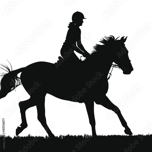 Silhouette of a Horse and Rider Performing Dressage A Striking Equestrian Image Showcasing Skill and Harmony