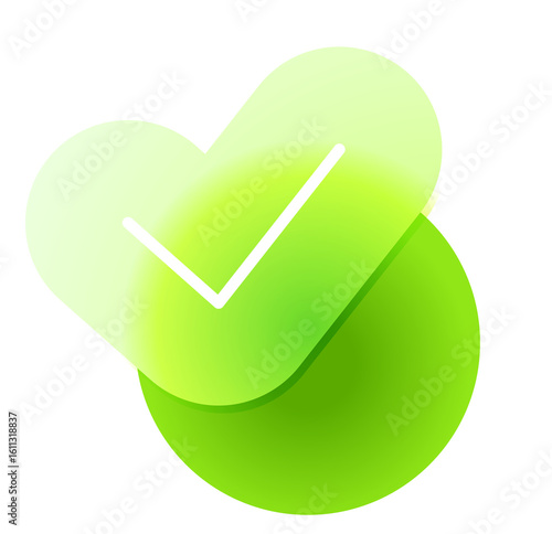 Abstract Green Checkmark Icon: Modern, Positive, and Clean Design for App or Website.