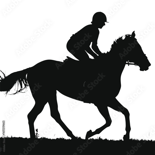 Silhouette of a Horse and Rider Performing Dressage A Striking Equestrian Image Showcasing Skill and Harmony