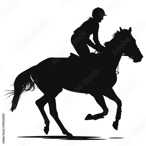 Silhouette of a Horse and Rider Performing Dressage A Striking Equestrian Image Showcasing Skill and Harmony