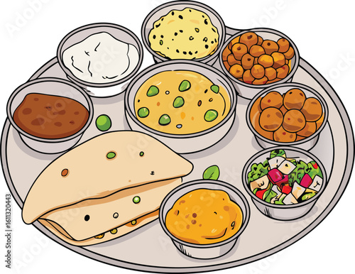 Indian Thali A Colorful Feast on a Plate