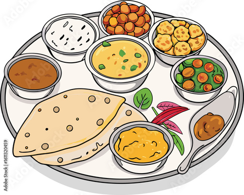 Indian Thali A Colorful Plate of Delicious and Traditional Cuisine