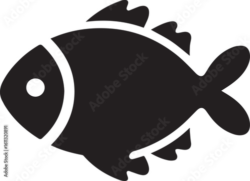 Minimal Black Fish Logo Vector – Silhouette Icon for Seafood and Fishing Brand Design