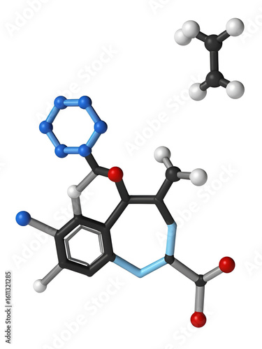 3D image of Testosterone hexyloxyphenylpropionate skeletal formula - molecular chemical structure of androgen and anabolic steroid isolated on white background