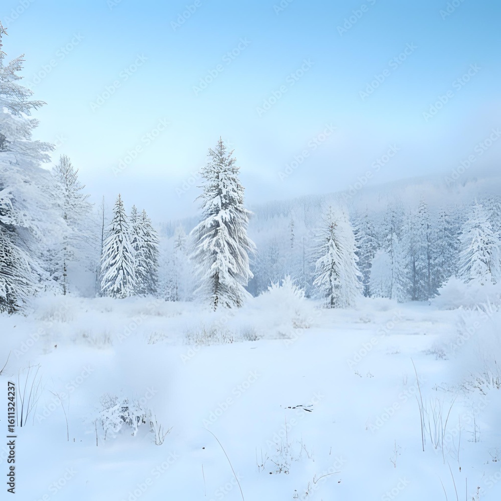 snow covered trees in the forest snow covered trees in the forest