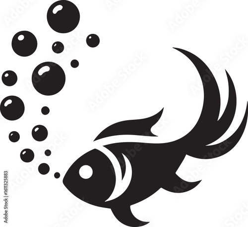 Minimal Black Fish Logo Vector – Silhouette Icon for Seafood and Fishing Brand Design