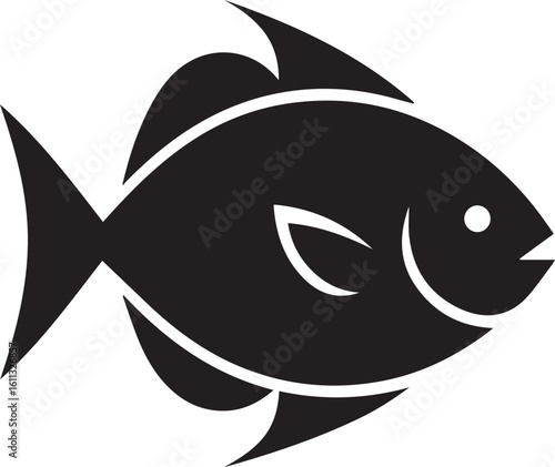 Minimal Black Fish Logo Vector – Silhouette Icon for Seafood and Fishing Brand Design