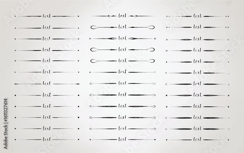 Set of hand drawn decorative doodle line dividers, swirls, and flourish elements for design