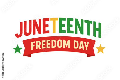 Juneteenth Freedom Day vector illustration. Celebration banner for June 19th. African American emancipation day concept. Black history, culture and heritage design graphic.