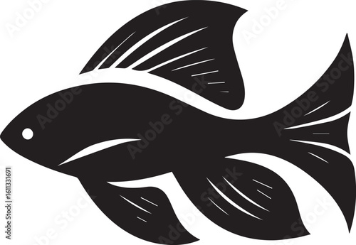Minimal Black Fish Logo Vector – Silhouette Icon for Seafood and Fishing Brand Design