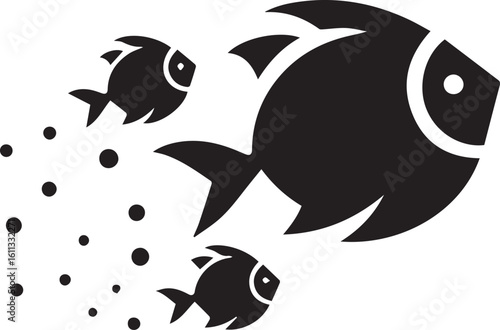 Minimal Black Fish Logo Vector – Silhouette Icon for Seafood and Fishing Brand Design