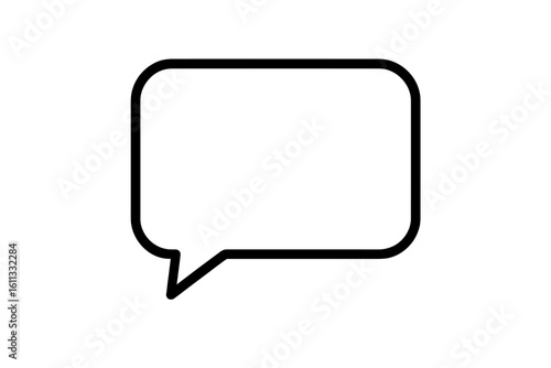 Speech bubble frame, empty chat bubble icon, comment, talk sign, dialogue, thought sign. Vector illustration for communication, messaging app, web design, or social media.