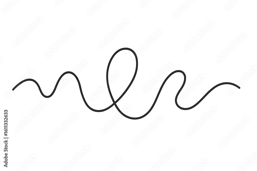 Hand drawn wavy, curvy, loopy line. Abstract doodle squiggle. Concept of chaos theory, confusion, but also order and clarity. Path, journey or process metaphor. Hand drawn wavy, curvy, loopy line. Abstract doodle squiggle. Concept of chaos theory, confusion, but also order and clarity. Path, journey or process metaphor.