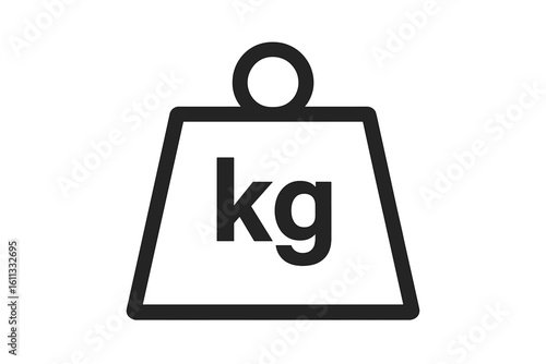 Weight kg icon vector illustration. Simple flat pictogram for business, marketing, web. Mass measurement symbol isolated on white background. Kilogram graphic design element.