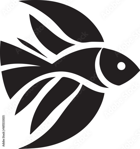 Minimal Black Fish Logo Vector – Silhouette Icon for Seafood and Fishing Brand Design
