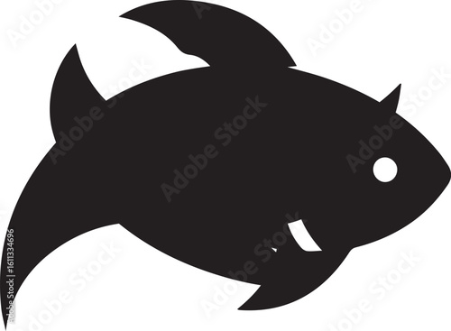 Minimal Black Fish Logo Vector – Silhouette Icon for Seafood and Fishing Brand Design