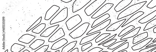 Black and white geometric seamless patterns vector set. Irregular shapes repeated backdrop for web tiles, science and interior designs. voronoi line polygonal cells template background collection.