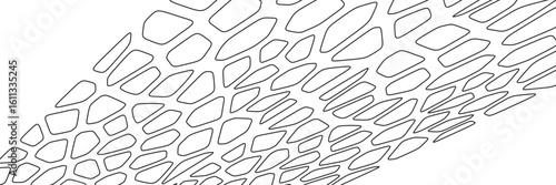Black and white geometric seamless patterns vector set. Irregular shapes repeated backdrop for web tiles, science and interior designs. voronoi line polygonal cells template background collection