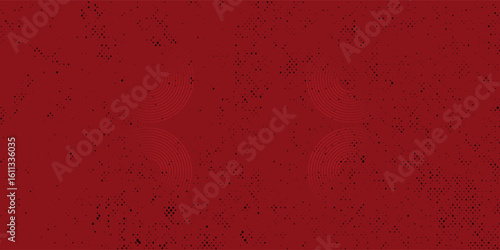 Collection of red concentric circles. Collection of radial sound wave or sonar rings. Pack of radar icon symbols, targets, dashed lines, halftones.vector illustration.modern.