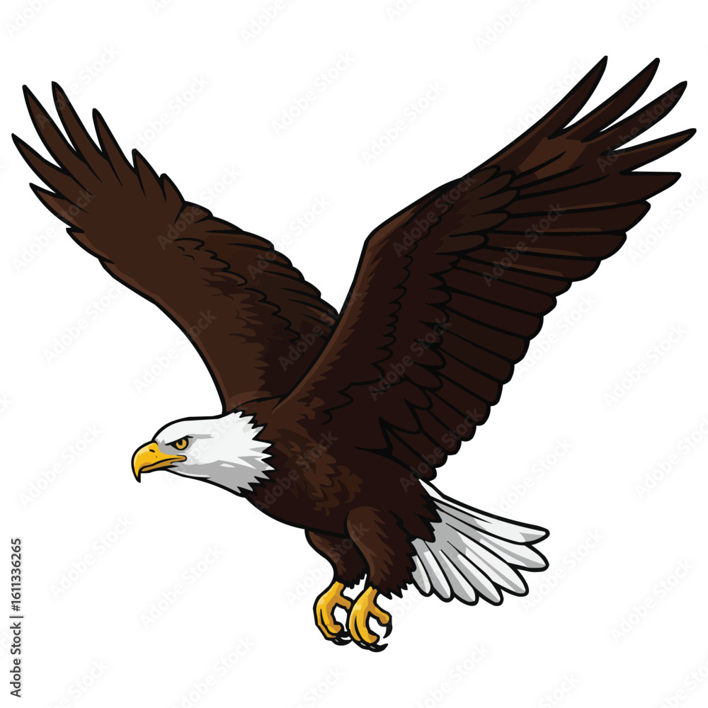 Fototapeta premium Majestic Bald Eagle in Flight
