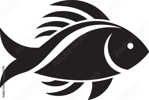 Minimal Black Fish Logo Vector – Silhouette Icon for Seafood and Fishing Brand Design