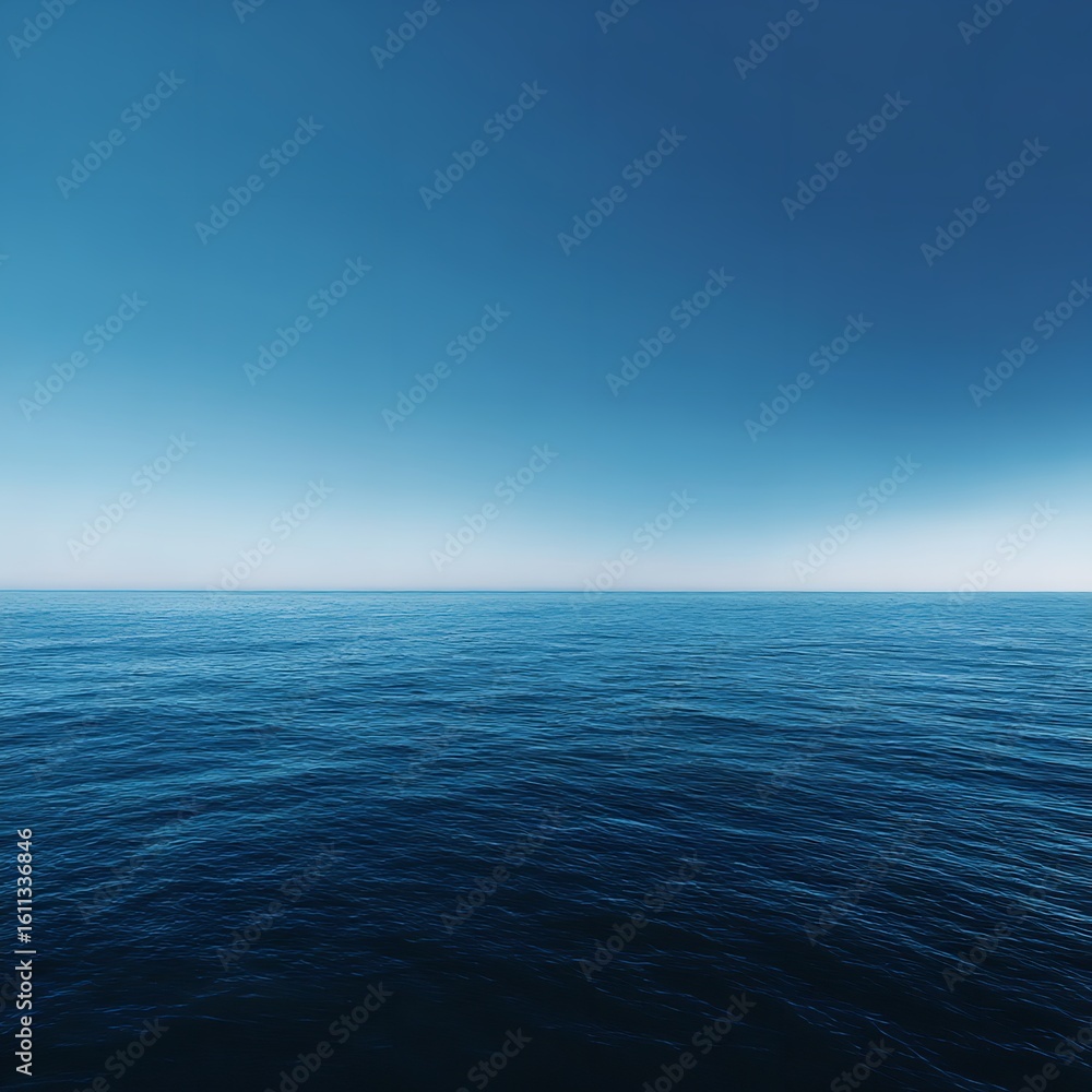 Obraz premium Ocean sea water blue sky horizon calm peaceful seascape nature background wallpaper aquatic marine travel