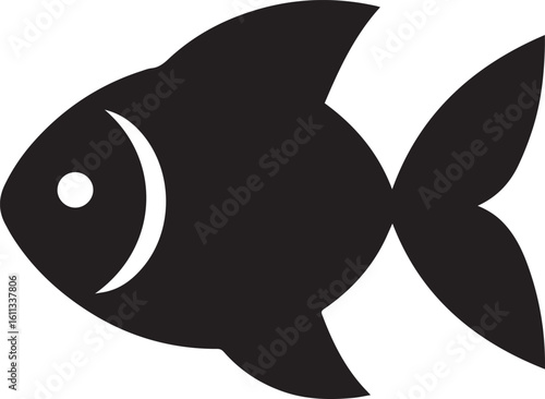 Minimal Black Fish Logo Vector – Silhouette Icon for Seafood and Fishing Brand Design