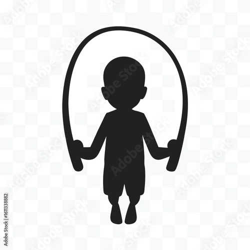 Silhouette of a Person Jumping Rope Excercising for Fitness and Health