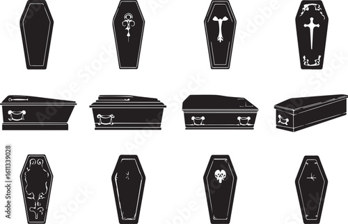 Coffins Collection Various Styles and Details in Silhouette