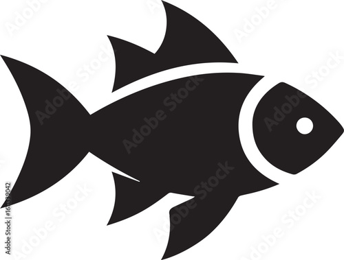 Minimal Black Fish Logo Vector – Silhouette Icon for Seafood and Fishing Brand Design