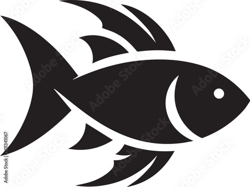 Minimal Black Fish Logo Vector – Silhouette Icon for Seafood and Fishing Brand Design