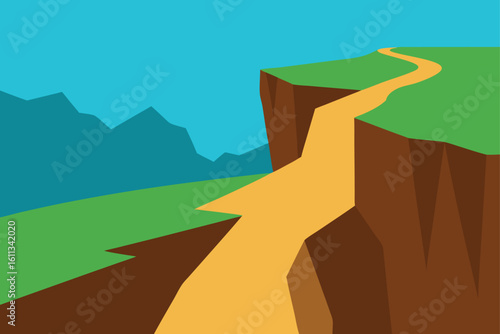 narrow trail beside steep cliffs