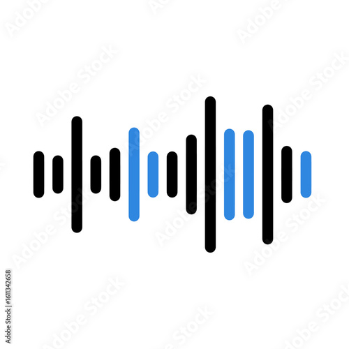 A professional and minimalist illustration of an audio icon and frequency wave, ideal for music and audio-related design projects